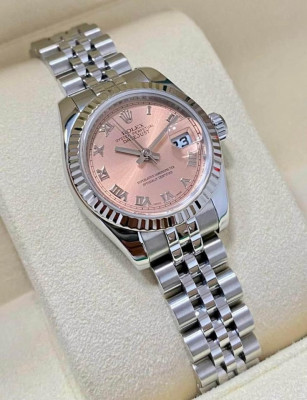 Rolex Lady Datejust Pink Salmon Roman Dial Oystersteel and White Gold