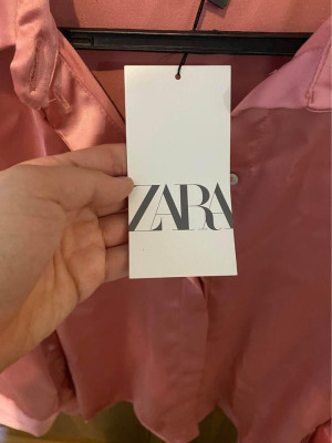 Zara Pink Satin Polo