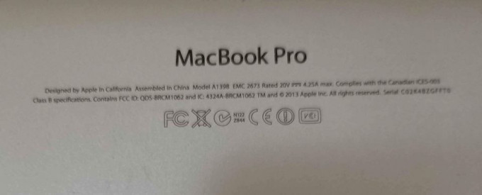 MacBook pro retina 15 early 2013