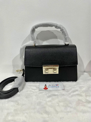 Furla Bella Top Handle Mini Handbag with Detachable Strap in Nero