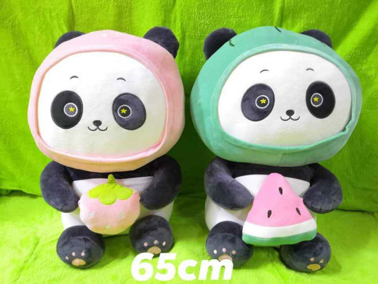 PANDA WITH FRUIT STUFFED TOYS