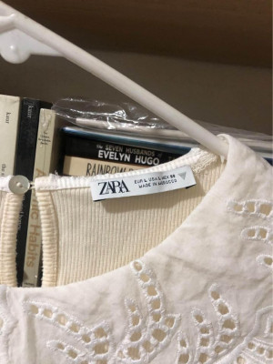 Zara Knitted Peter Pan Collar Top/blouse