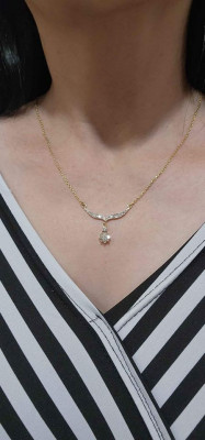 Elegant Diamond Necklace 14K YG Size 18