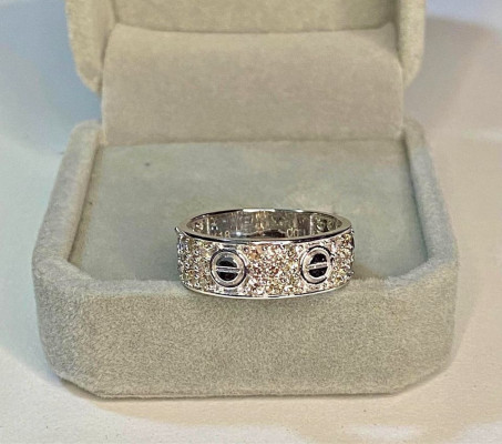 C Inspired Diamond Love Ring