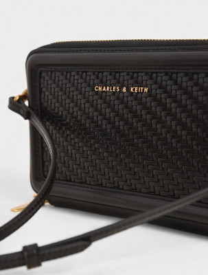 Charles & Keith Woven Zip Around Wallet