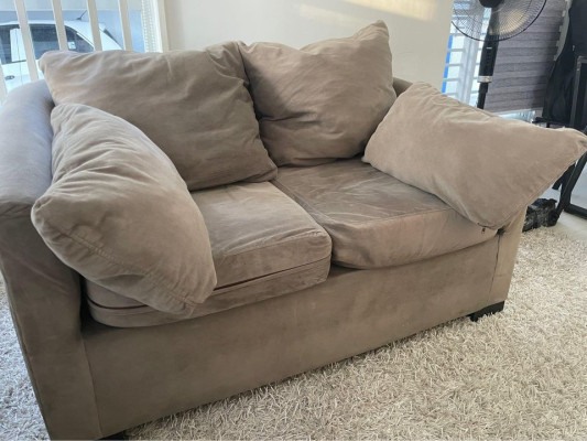 Preloved/Used Dark Grey Sofa (2 seater) with pillows