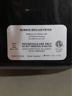NUWAVE Air Fryer 110v