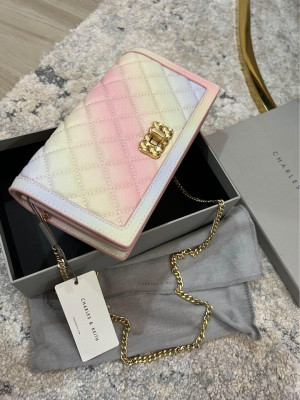 Charles & Keith long wallet with chain Brandnew