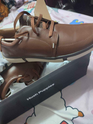 Hush puppies leather shoes