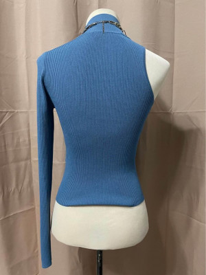 Zara Turtle Neck One Shoulder Knit Top