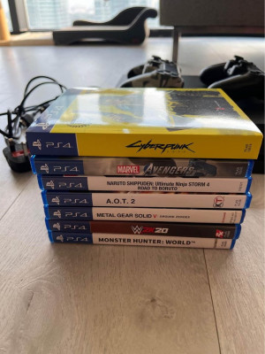 PS4 Pro 1TB with 2 controllers + cables (7 Free Games) Cyberpunk 2077, Monster H