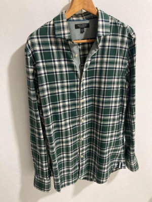 Authentic Banana Republic Green checkered polo longsleeve