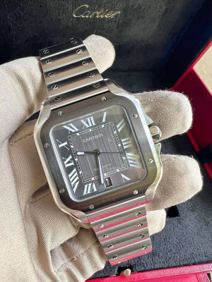 CARTIER SANTOS ADLC GRAY DIAL US AD NEW AUTHENTIC