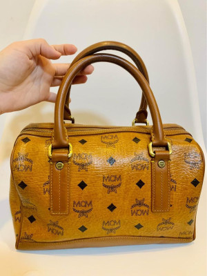 Mcm Cognac Boston Bag