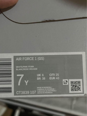 Nike air force 1 pink foam (GS)