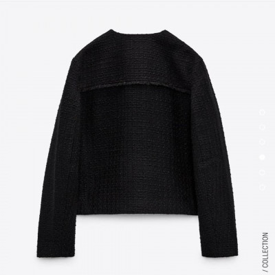 ZARA Short Textured Weave Blazer