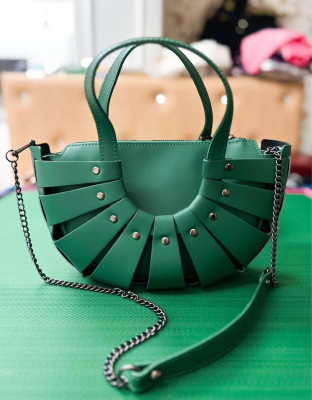 VERA PELLE Italy Bag (Bottega Inspired) GREEN
