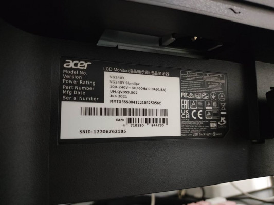 Acer Nitro Gaming Monitor 165Hz VG240Y SBMIIPX 24"