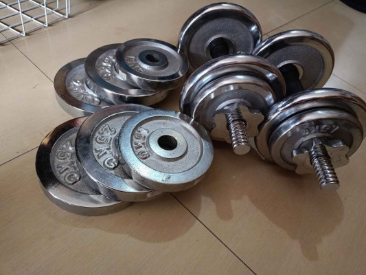 Dumbbell set chrome cast iron for takeall