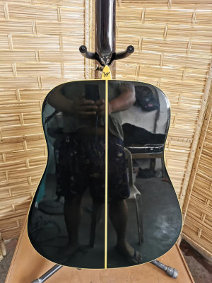 Washburn Black Night Series Dreadnought Electro Acoustic Guitar Solid Top