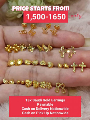 18K Saudi Gold Earrings