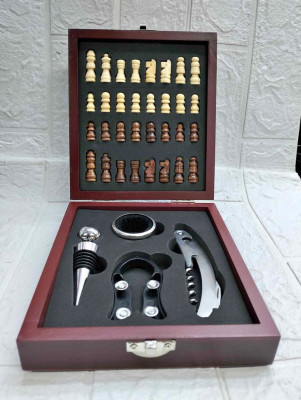 Wine set tools with chess board