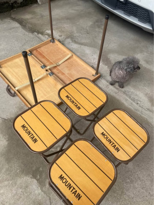 Portable Folding Wooden Camping Picnic Table and Chairs