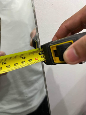 Used 6x2 ft arc mirror frameless with wood stopper