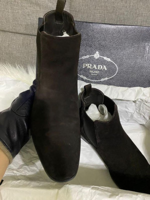PRADA LEATHER SUEDE BOOTS