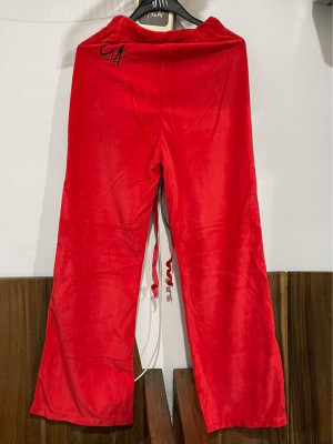 Red Velvet Straight Cut Pants