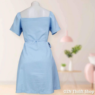 Button Down Blue Mini Dress