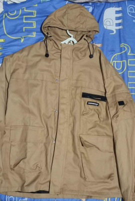 Brown Cargo Jacket with hood (3XL)