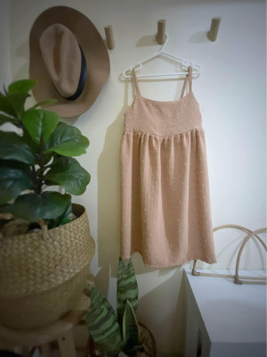 swiss dot strappy dress for kids