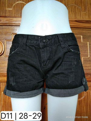 BLACK DENIM SHORTS