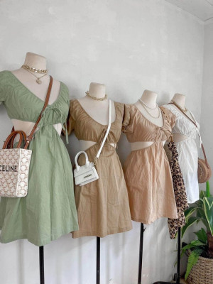 EMILY BACKLESS PLAIN DRESS