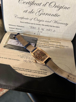 FRANCK MULLER Limited Edition Cintrée Curvex Skeleton Rose Gold & Diamonds