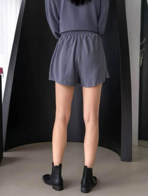 Dazy Drop Shoulder Shirt With Wide Leg Short Terno