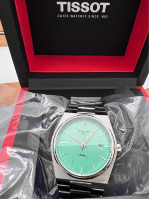 Tissot PRX Tiffany color Turquoise 40mm quartz new authentic