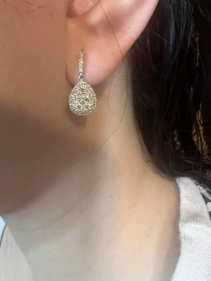 Diamond 1 carat total earrings dangling