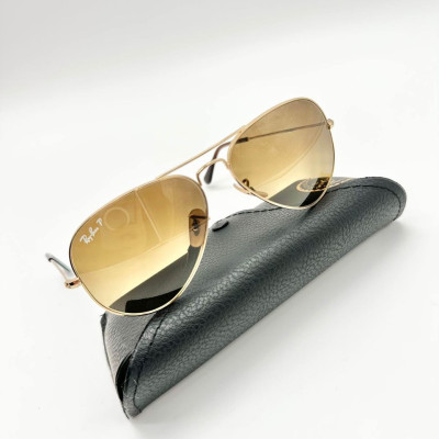 Ray-Ban RB3025 Aviator Polarized Large Metal Gold Unisex