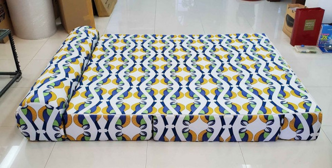 Queen-sized foldable sofa with 2 pillows from Mandaue Foam