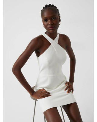 Nude criss cross front dress