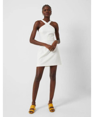 Nude criss cross front dress