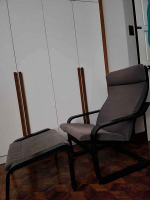 Ikea Poang Armchair and Ottoman Set