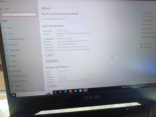 ASUS TUF FX505DY GAMING LAPTOP