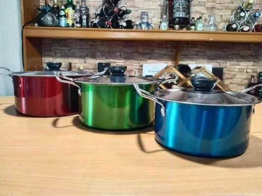 3-Piece Metallic Colorful Stainless Steel