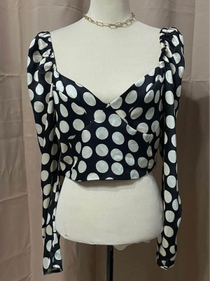 Mango Polka Dots Puff Long Sleeves (Large)