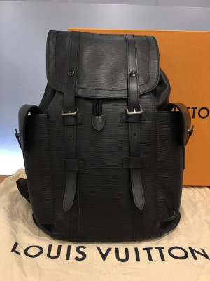 Louis Vuitton Christopher Backpack Epi Leather Black