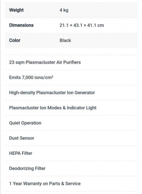 SHARP Air Purifier / HEPAFILTER PRICE STILL NEGOTIABLE