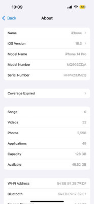 Iphone 14pro 128gb - Deep Purple